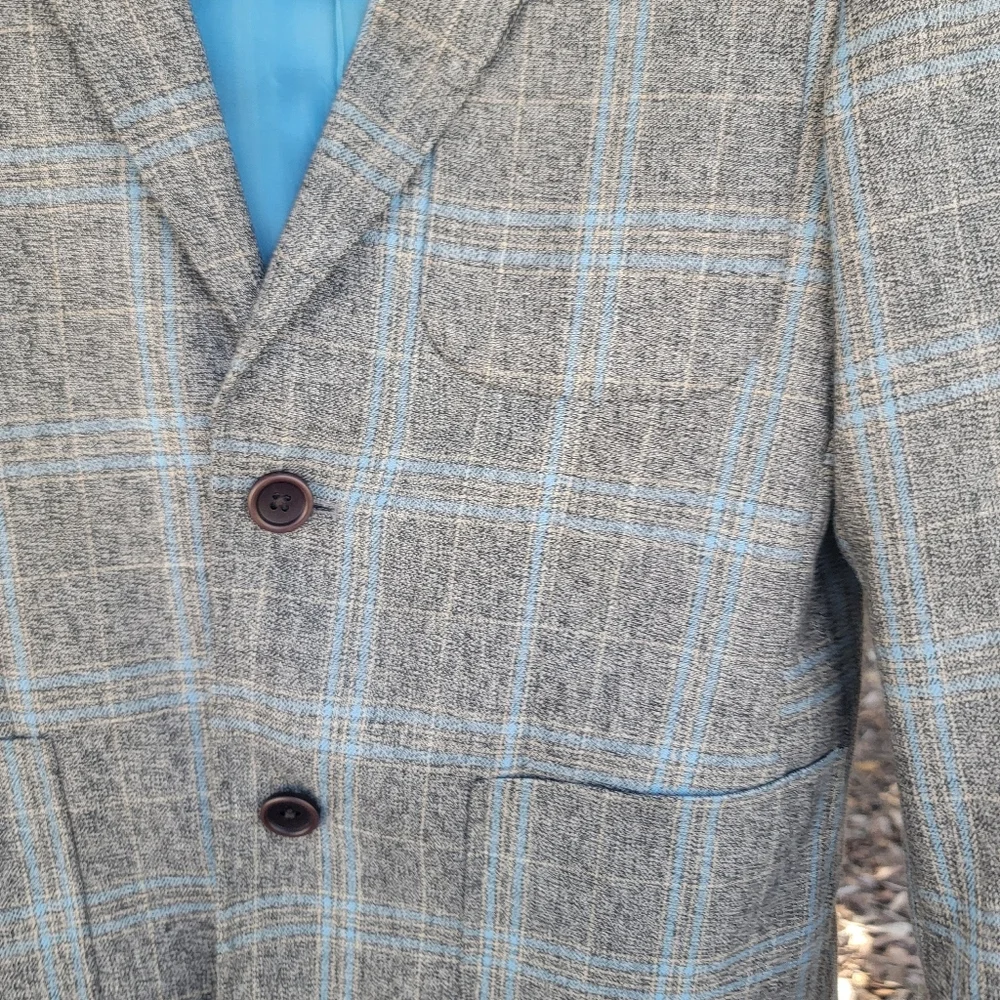 Izsaac Mizrachi Blazer Grey And Blue Size Small Like New - Picture 4 of 7